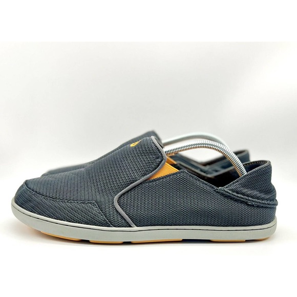 Olukai Shoes Men Size 10.5 Nohea Mesh Dark Shadow Gray Slip-On 10188-4242 - Picture 3 of 6